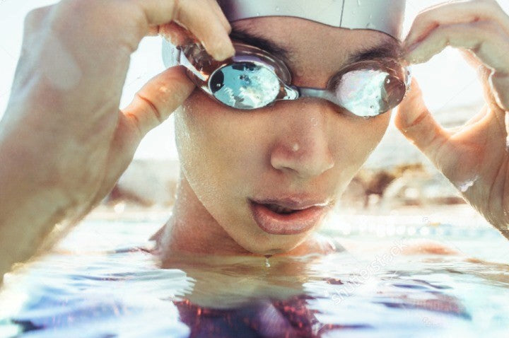 lady with swim goggles 