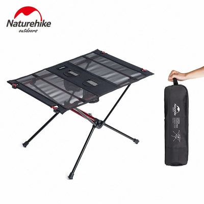 Naturehike-Lightweight Folding Table, Camping Side Tables with Cup Holders, Portable Compact Table with Carry Bag Included