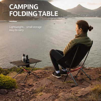 Naturehike-Lightweight Folding Table, Camping Side Tables with Cup Holders, Portable Compact Table with Carry Bag Included