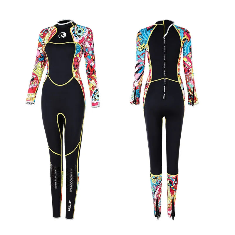 Hisea 1.5MM Neoprene Wetsuit Women One-Piece Suits Keep Warm Surf Scuba  Diving Suit Fishing Spearfishing Kitesurf Ladies WetSuit